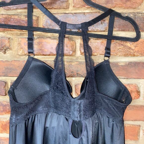 Rene Rofe Black Lace-Back Slip Dress Chemise Lingerie Women's Size 1X - Picture 5 of 7